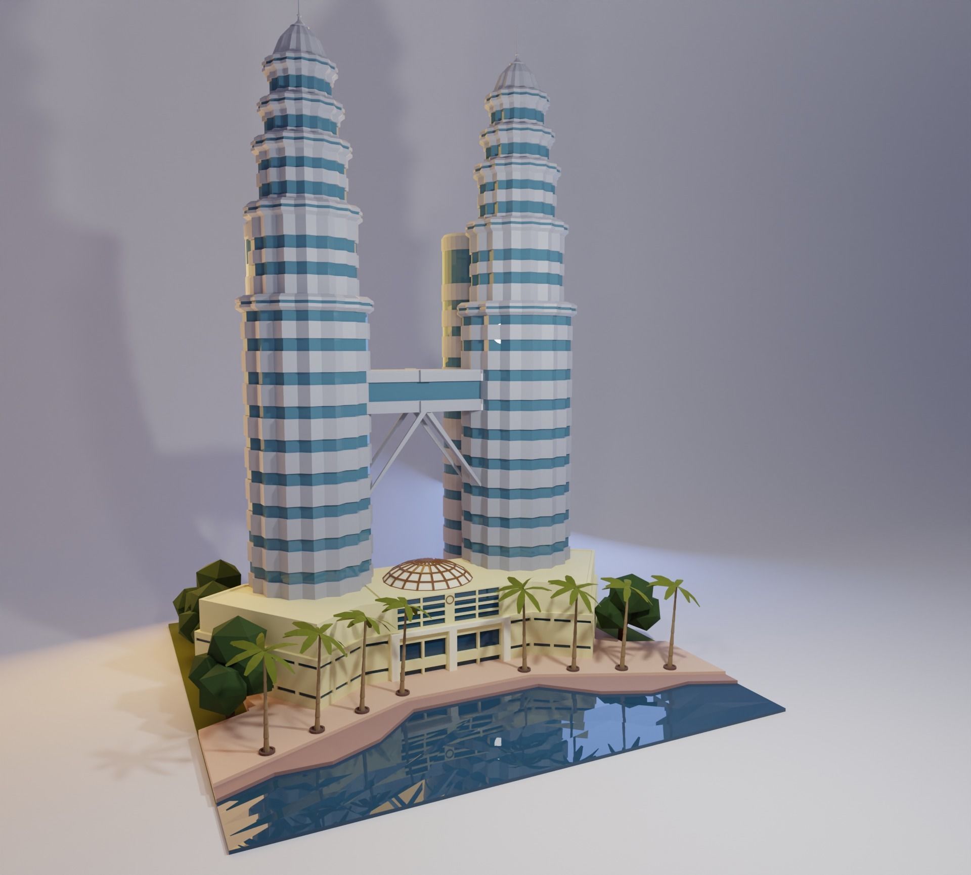 Landmarks of  the world L-M Low-poly 3D model_3
