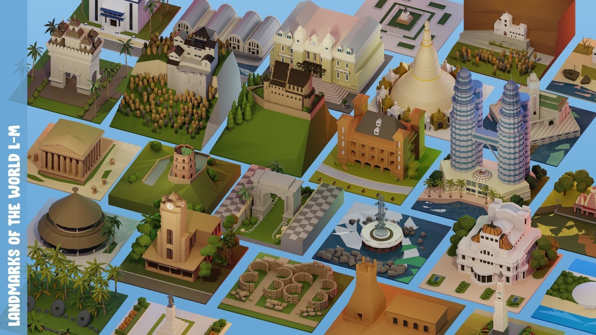 Landmarks of  the world L-M Low-poly 3D model_0