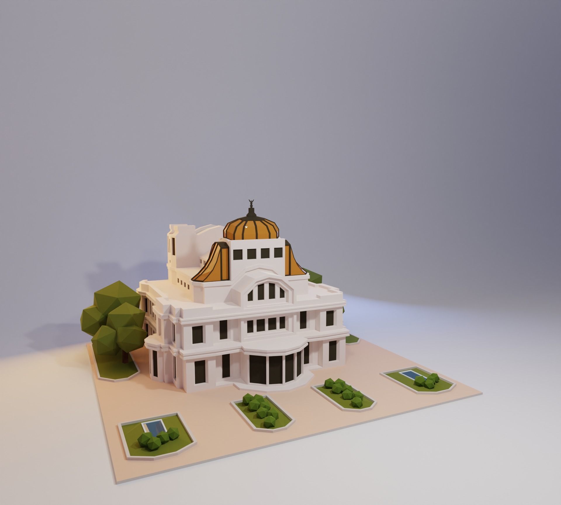 Landmarks of  the world L-M Low-poly 3D model_5