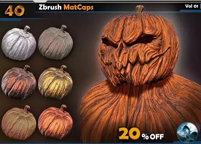 40 Zbrush MatCaps Vol 01 Texture