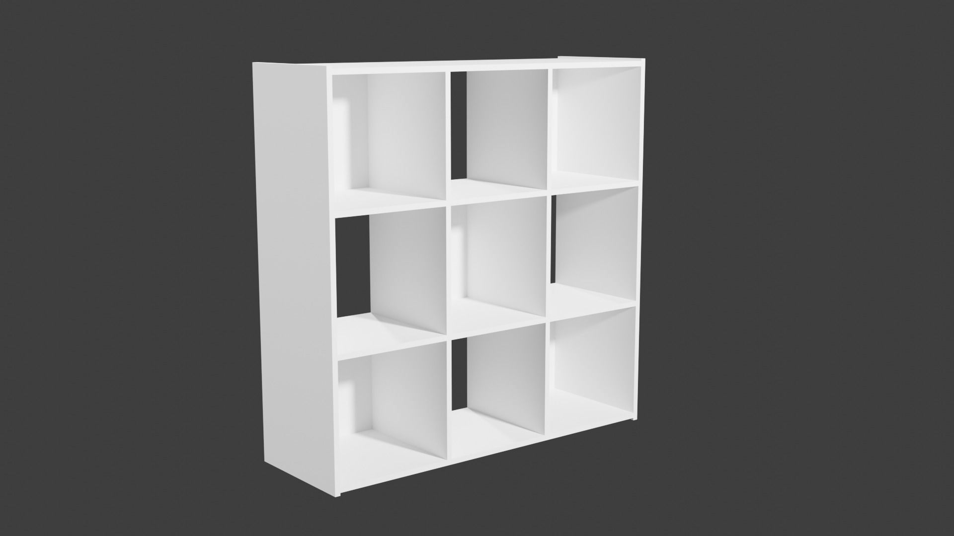 9-Cube Organizer Shelf White Low-poly 3D model_1