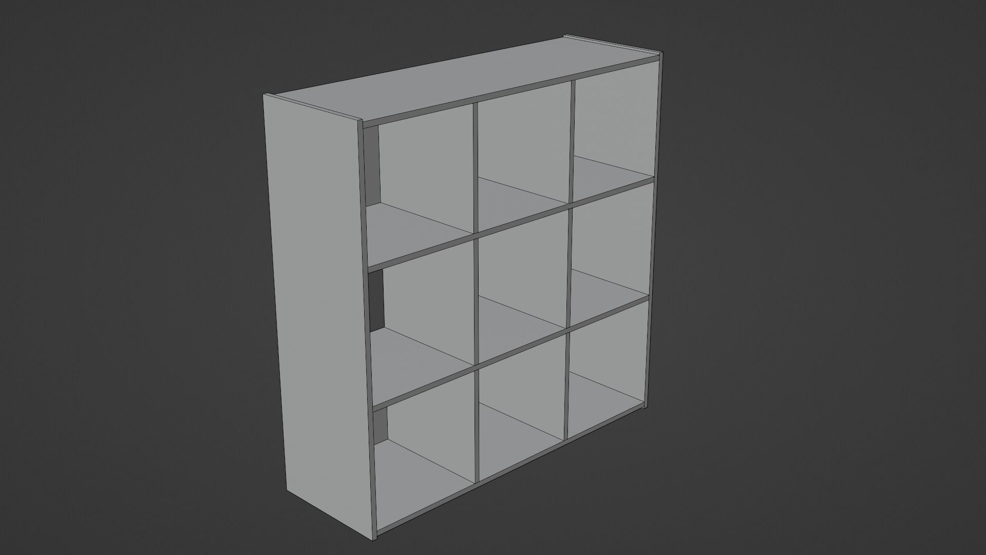 9-Cube Organizer Shelf White Low-poly 3D model_4