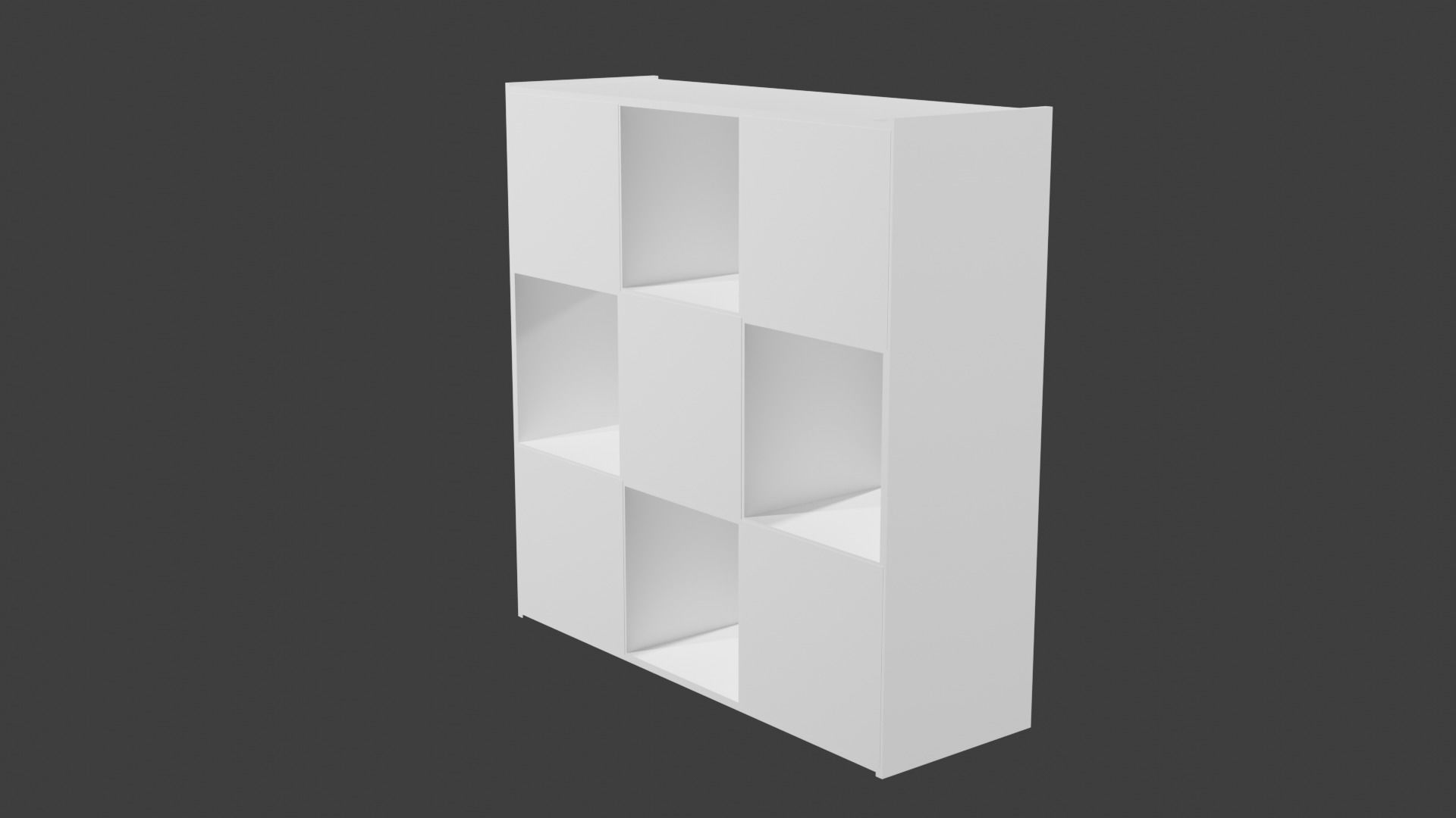 9-Cube Organizer Shelf White Low-poly 3D model_3