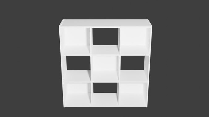 9-Cube Organizer Shelf White Low-poly 3D model