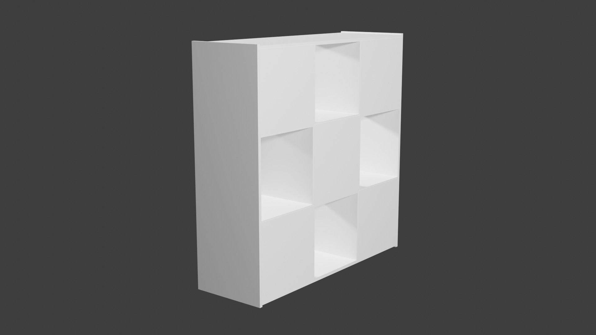 9-Cube Organizer Shelf White Low-poly 3D model_2