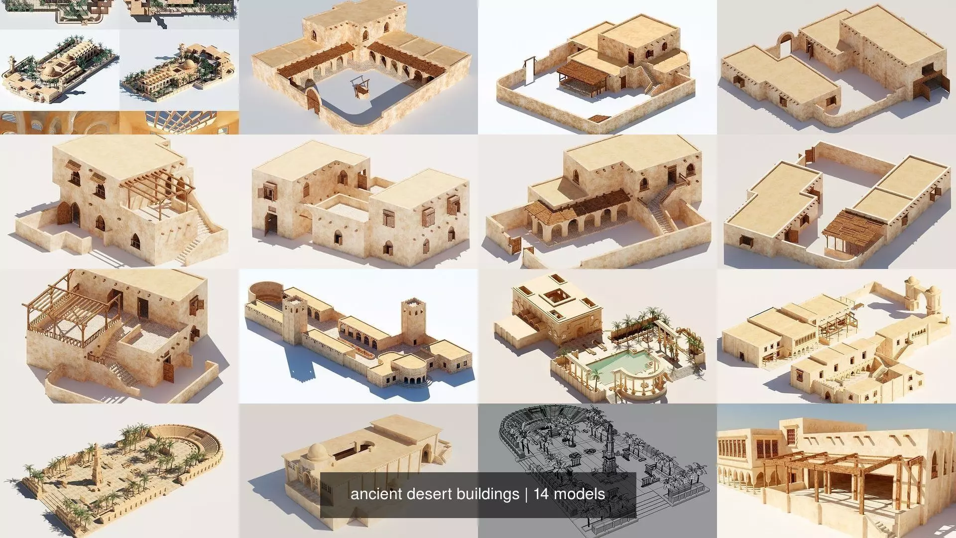 ancient desert buildings 3D Model Collection_0