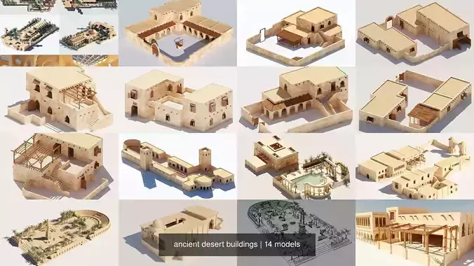 ancient desert buildings 3D Model Collection