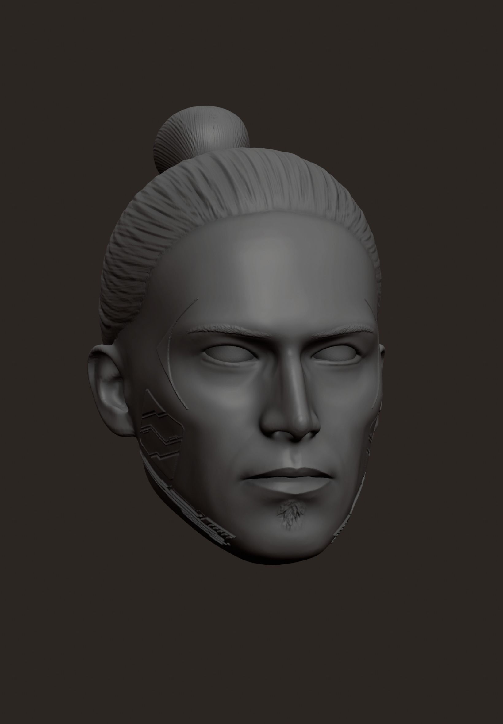 Cyber Yakuza Head Sculpt 3D print model_2