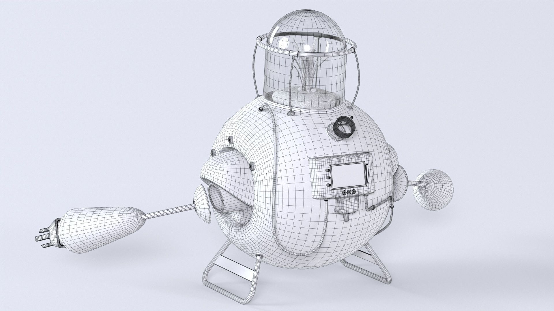 Planting Robot Sci-Fi Fantasy Character Low-poly 3D model_22