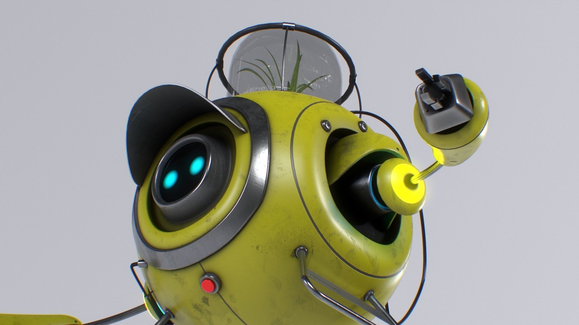 Planting Robot Sci-Fi Fantasy Character Low-poly 3D model_29