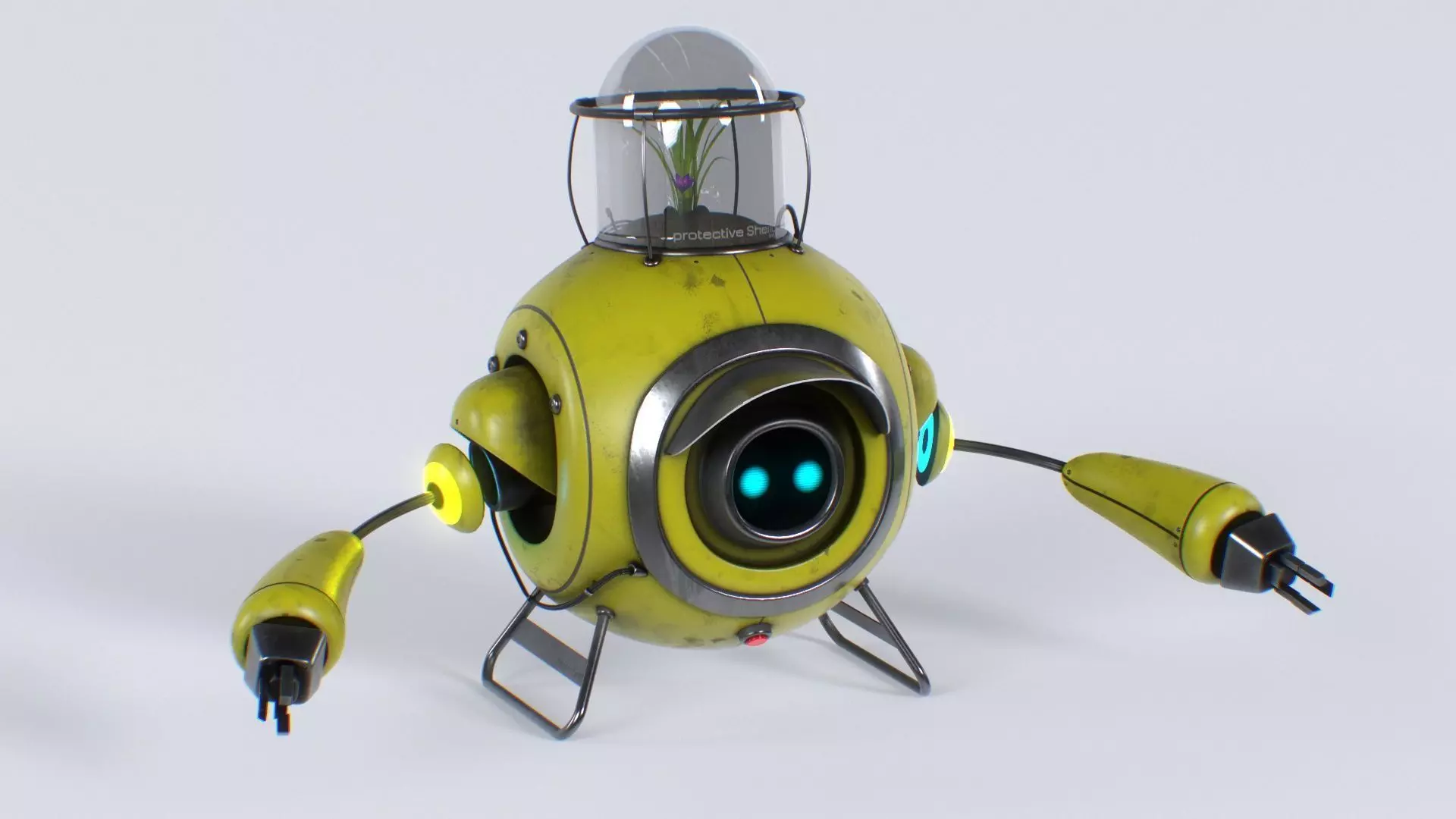 Planting Robot Sci-Fi Fantasy Character Low-poly 3D model_0