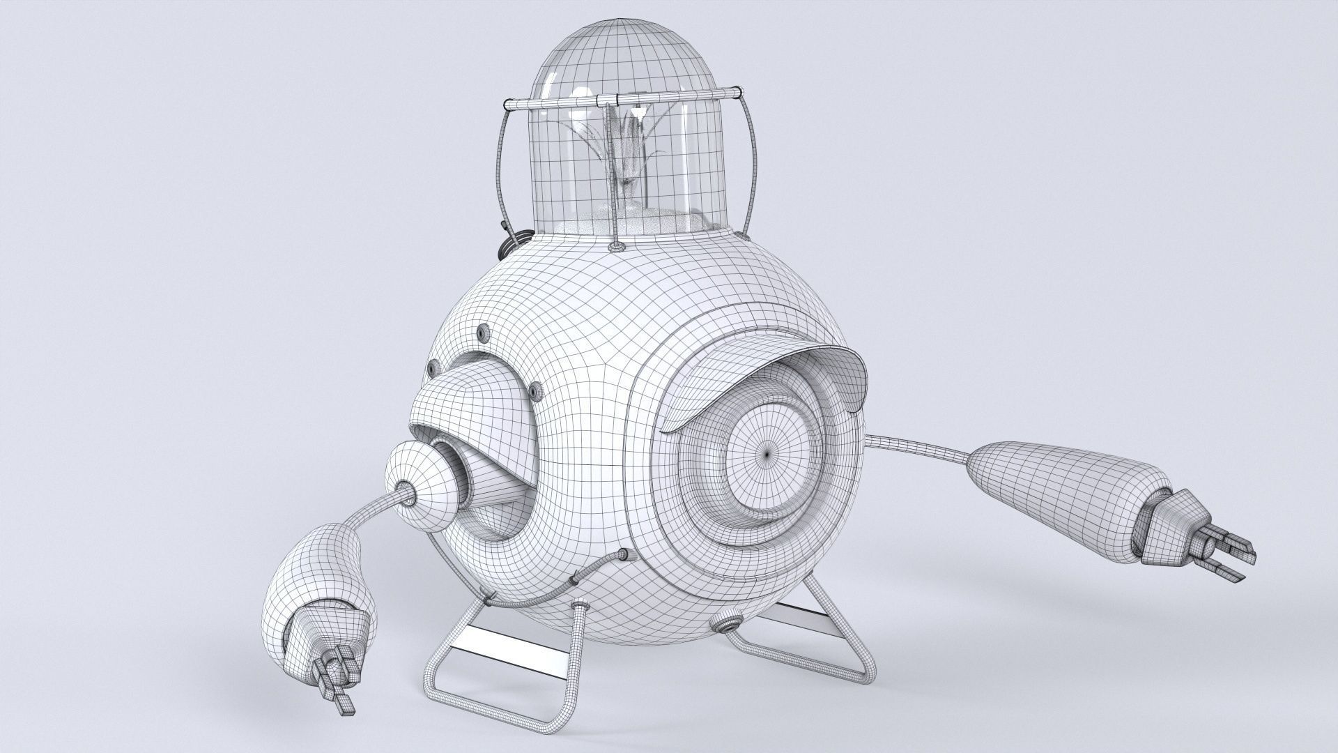 Planting Robot Sci-Fi Fantasy Character Low-poly 3D model_20