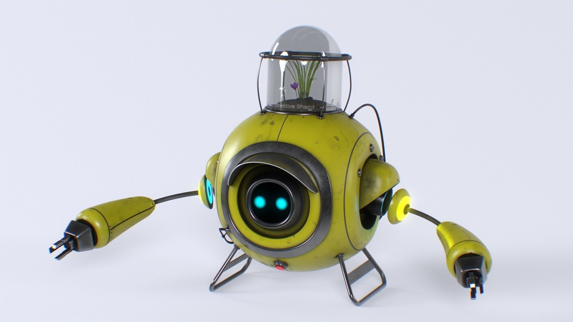 Planting Robot Sci-Fi Fantasy Character Low-poly 3D model_30
