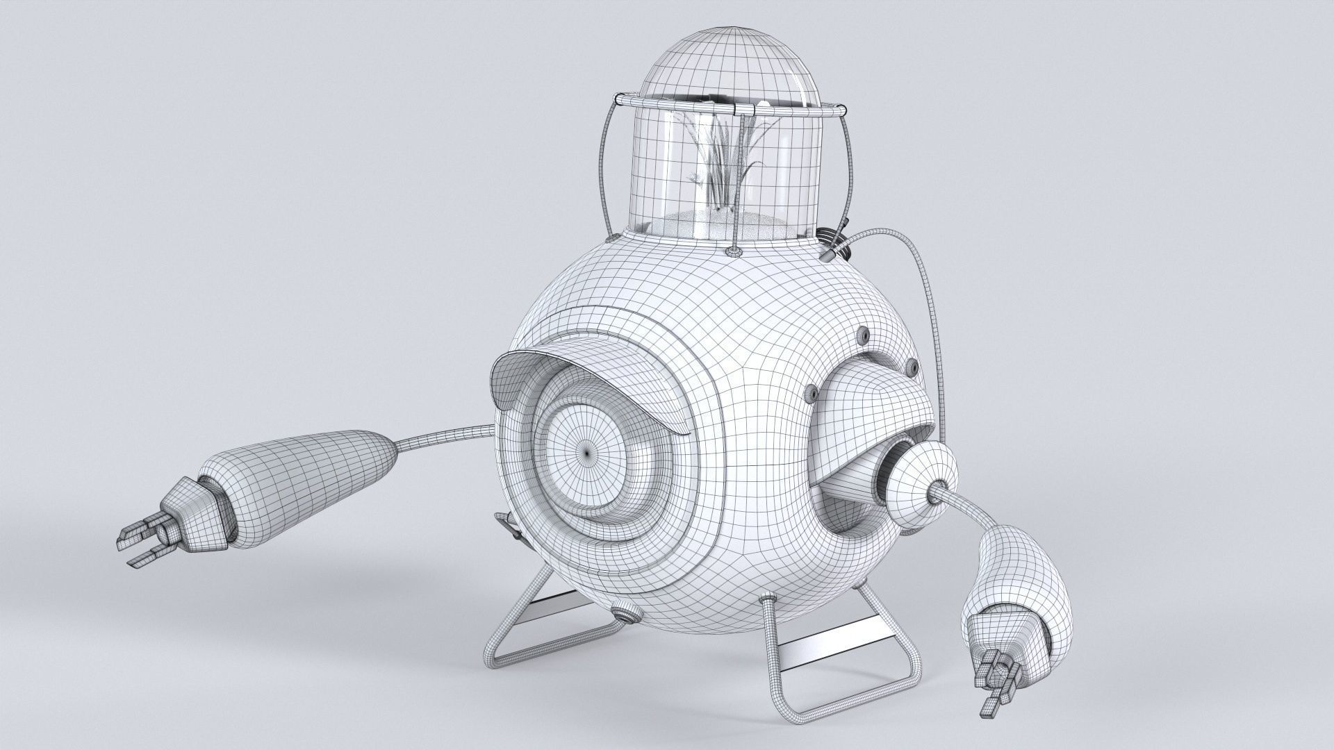 Planting Robot Sci-Fi Fantasy Character Low-poly 3D model_19