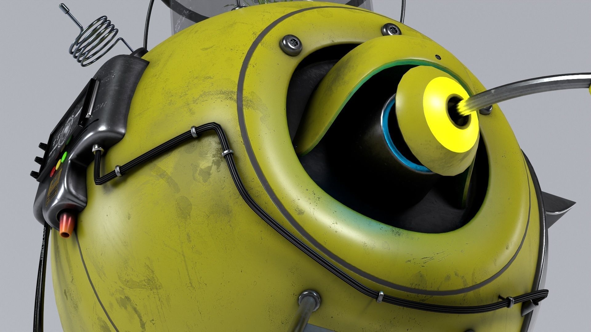 Planting Robot Sci-Fi Fantasy Character Low-poly 3D model_12