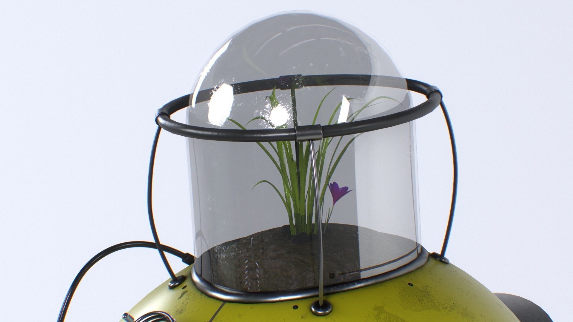 Planting Robot Sci-Fi Fantasy Character Low-poly 3D model_9