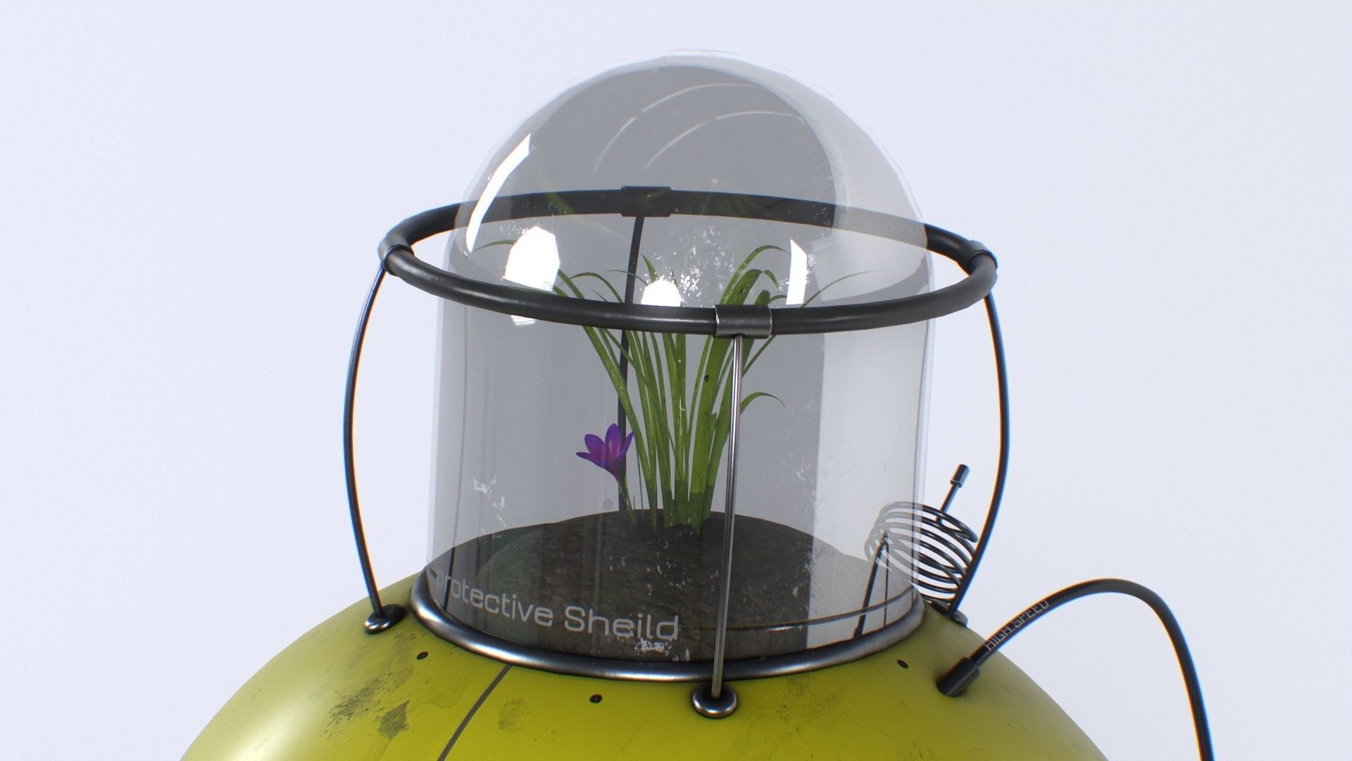 Planting Robot Sci-Fi Fantasy Character Low-poly 3D model_7