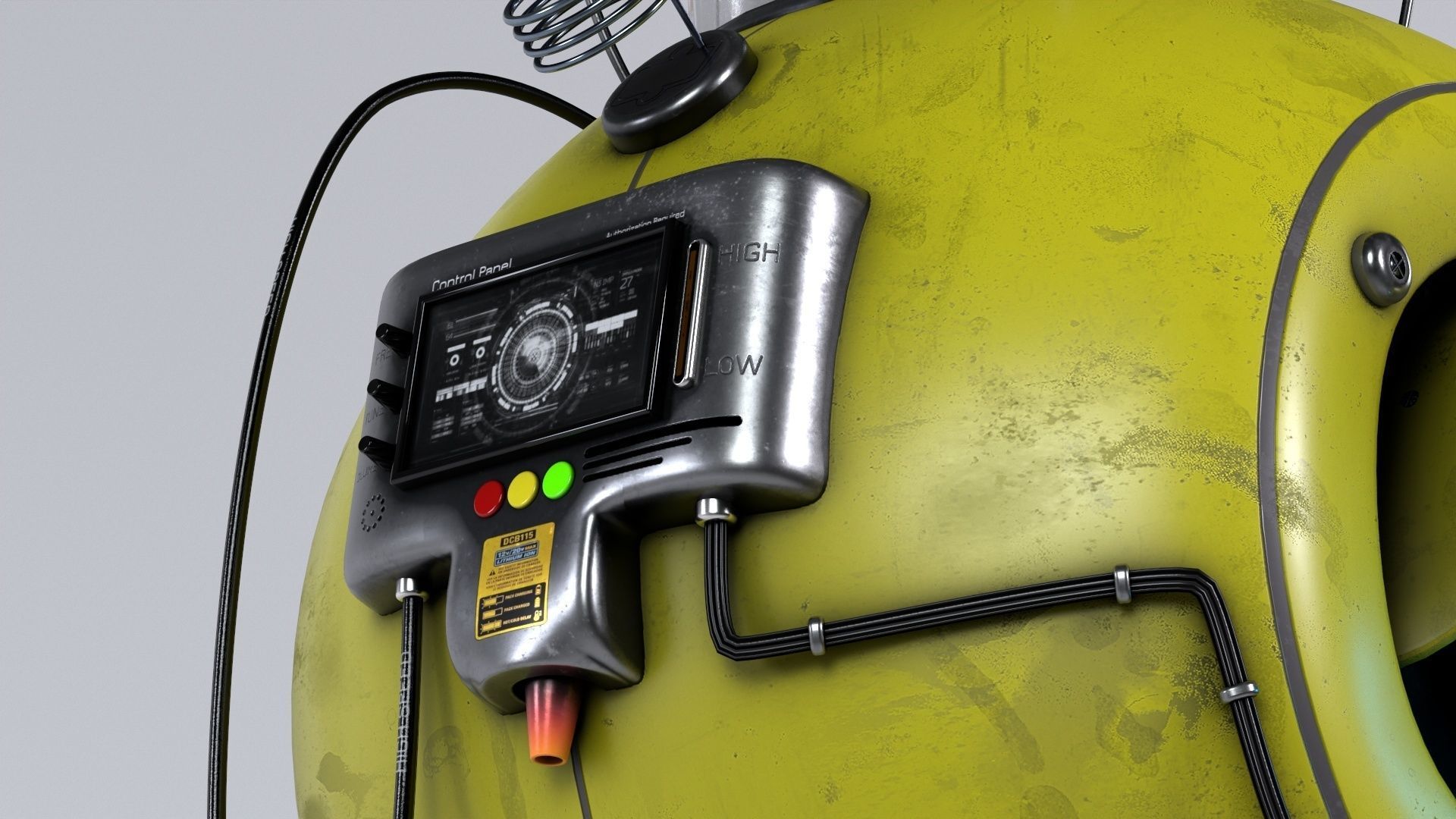 Planting Robot Sci-Fi Fantasy Character Low-poly 3D model_11