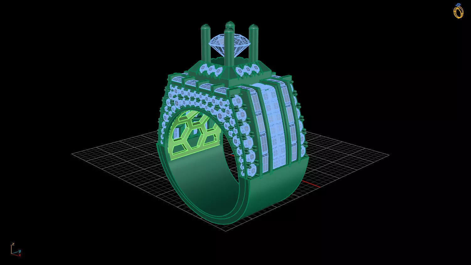 RINGS DIAMOND 3D print model_0