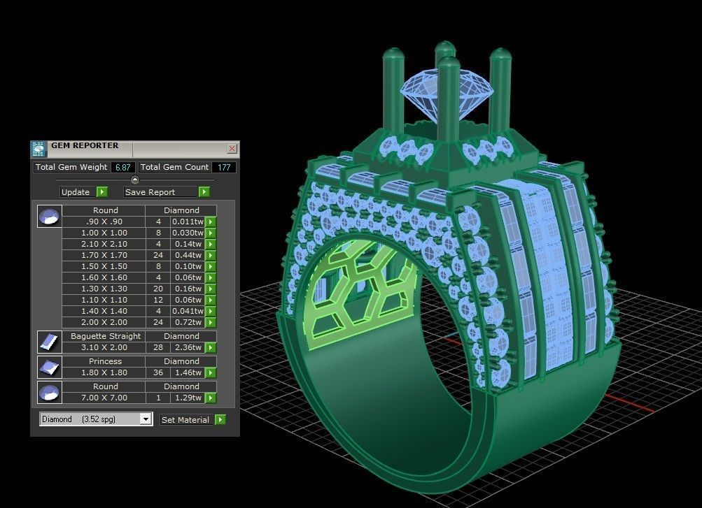 RINGS DIAMOND 3D print model_4