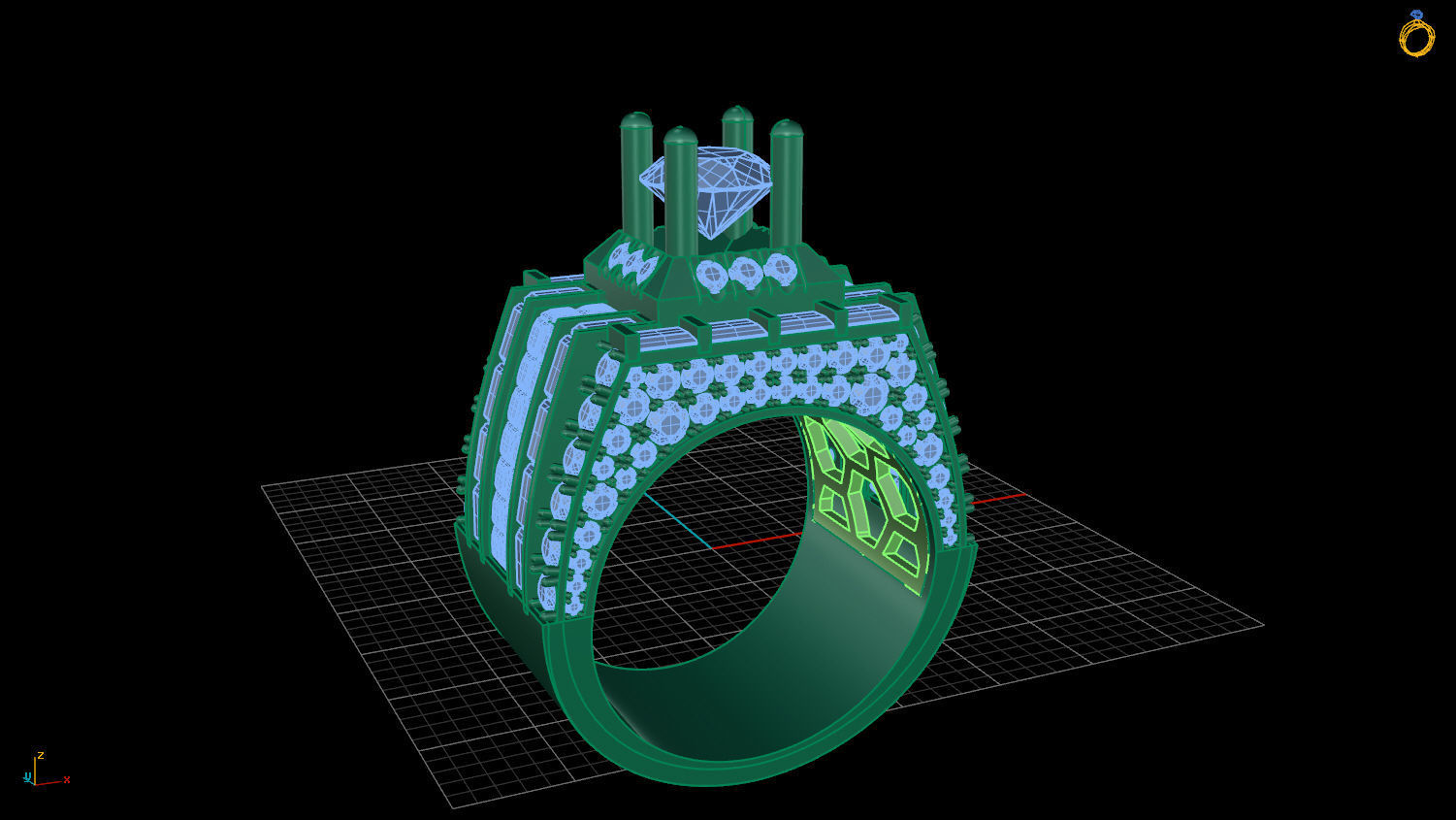 RINGS DIAMOND 3D print model_3