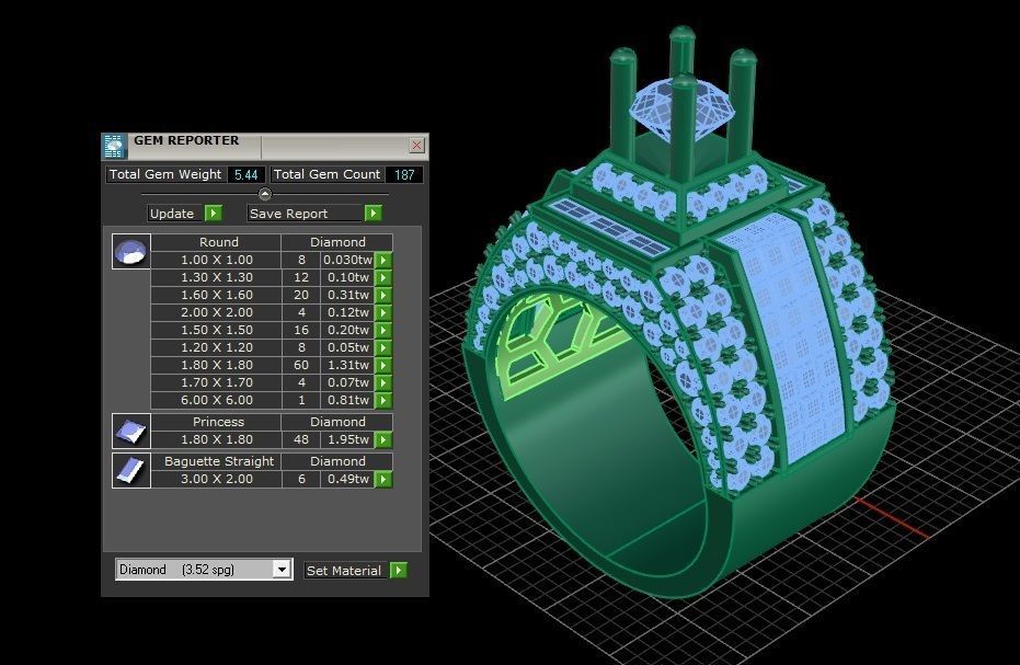 RINGS DIAMOND 3D print model_3