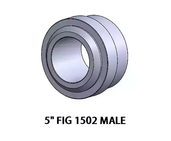 5 INCH WECO FIG 1502 MALE REAL DIMENSION