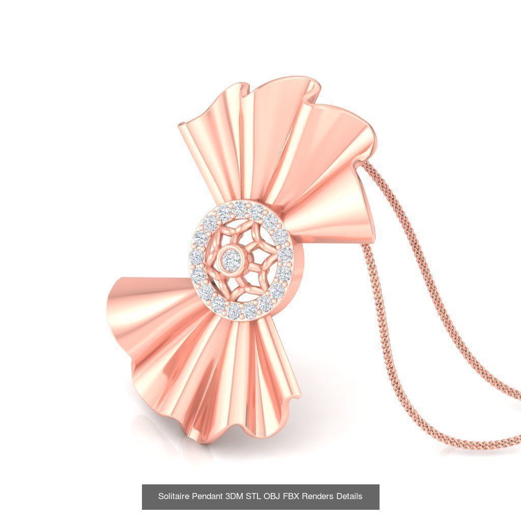 500 Solitaire Women Pendants 3dm STL OBJ FBX  Details Collection _188