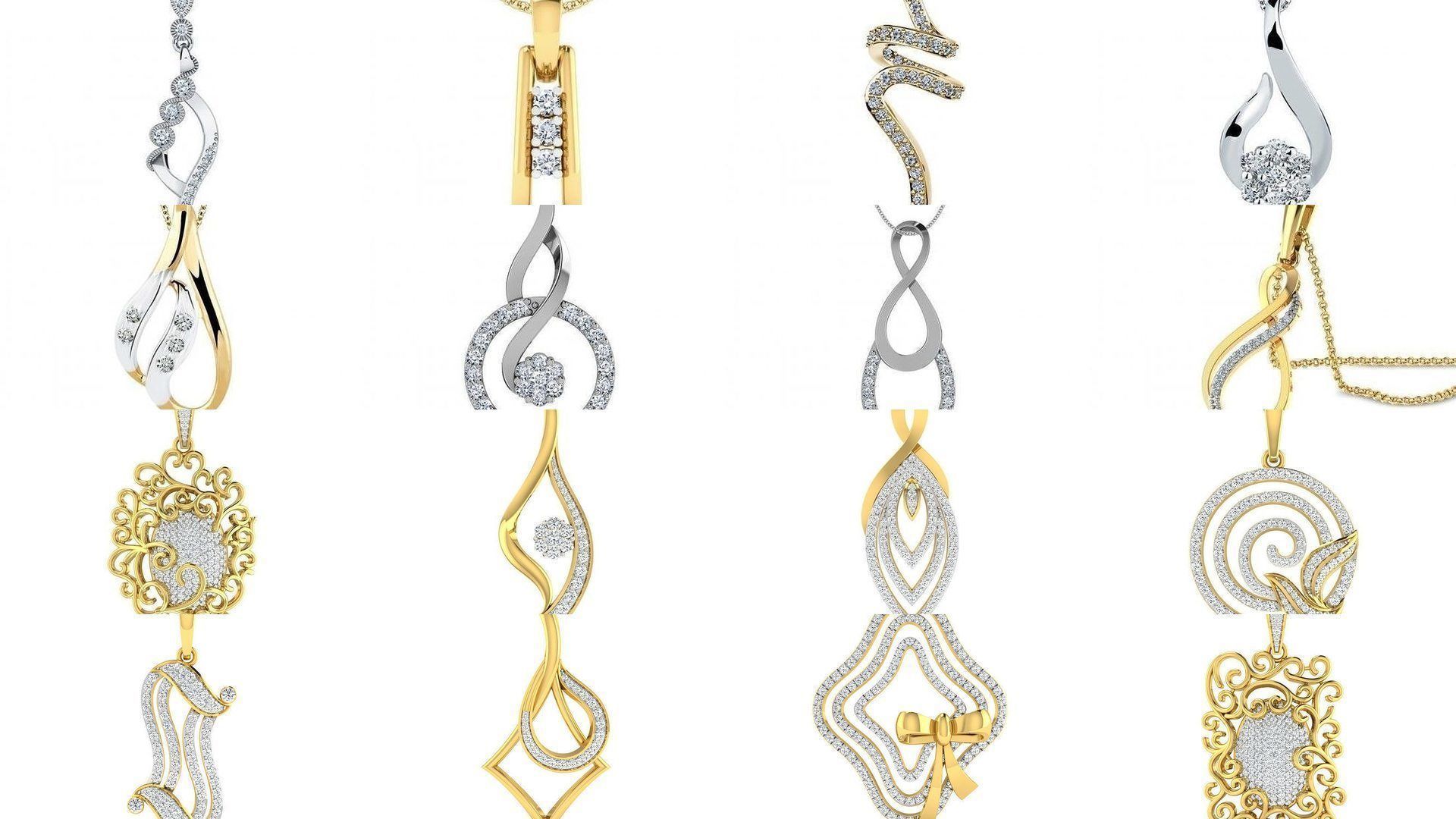 500 Solitaire Women Pendants 3dm STL OBJ FBX  Details Collection _67