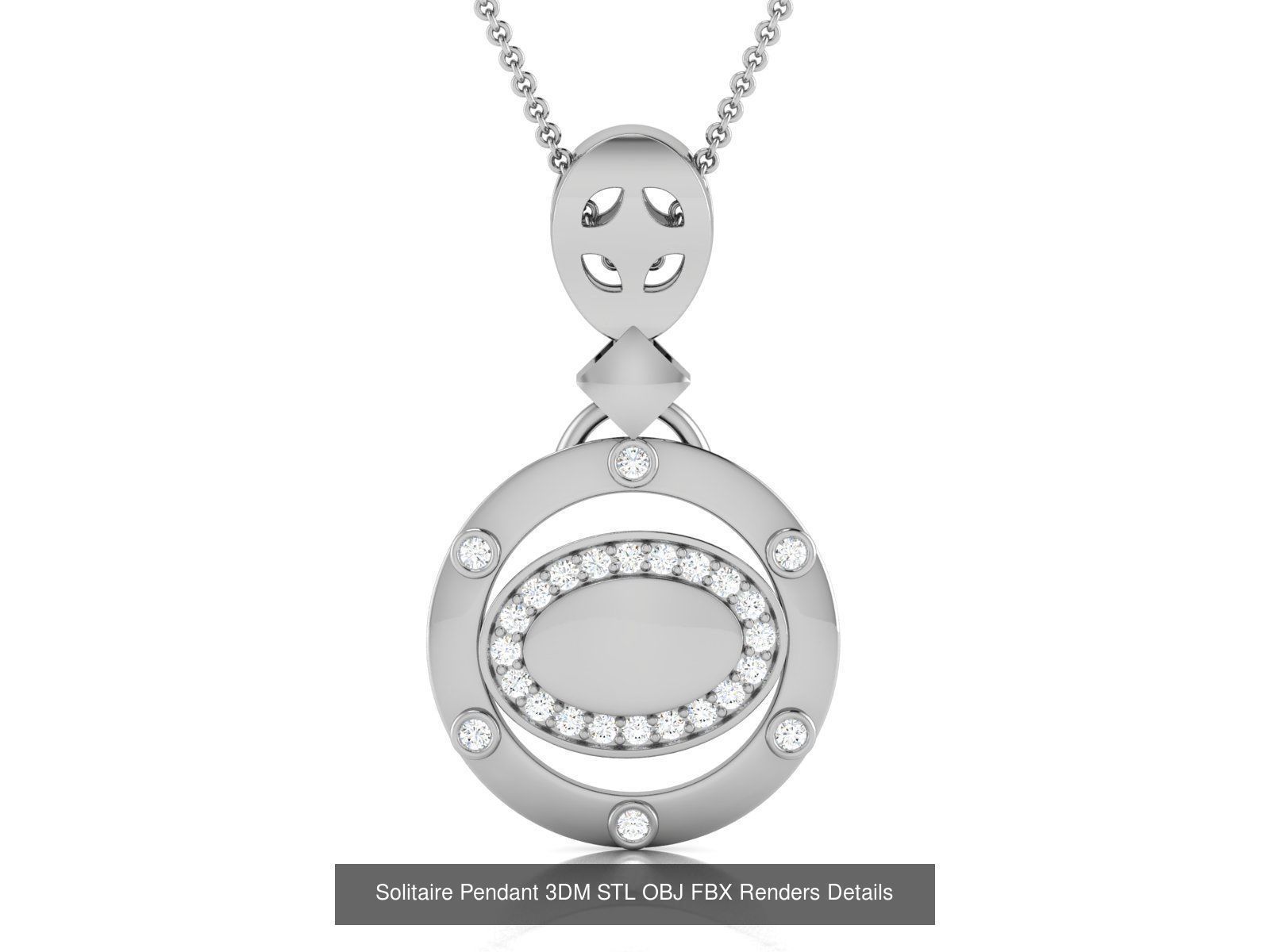 500 Solitaire Women Pendants 3dm STL OBJ FBX  Details Collection _167