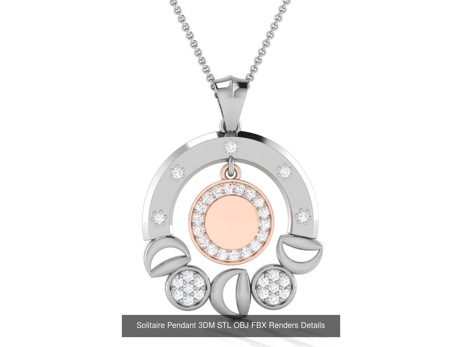 500 Solitaire Women Pendants 3dm STL OBJ FBX  Details Collection _169