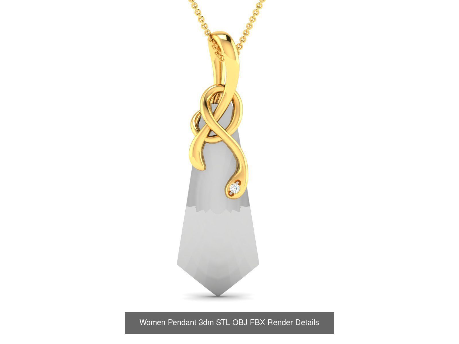 500 Solitaire Women Pendants 3dm STL OBJ FBX  Details Collection _152