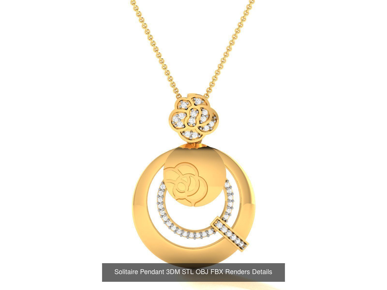 500 Solitaire Women Pendants 3dm STL OBJ FBX  Details Collection _161