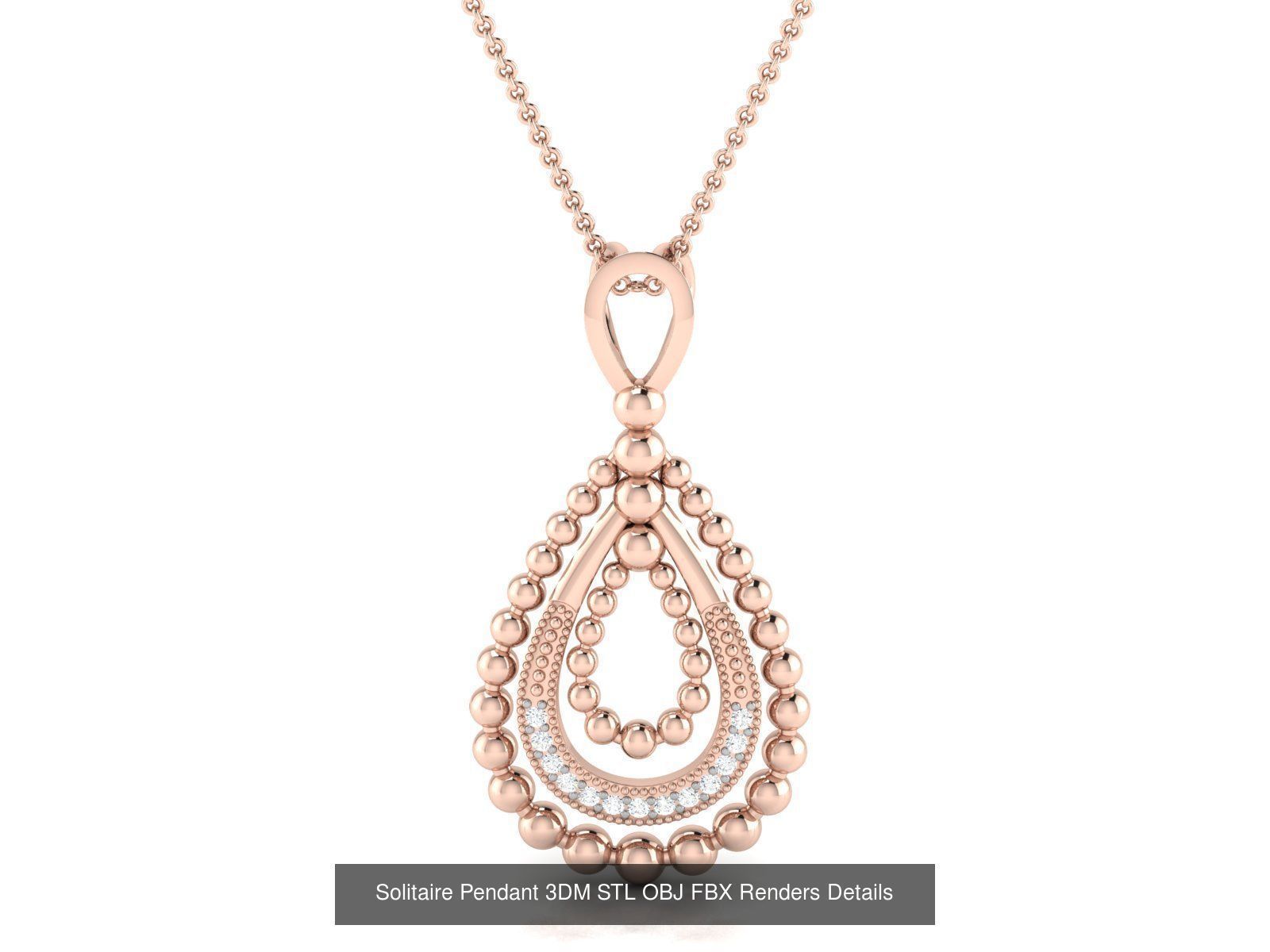 500 Solitaire Women Pendants 3dm STL OBJ FBX  Details Collection _163