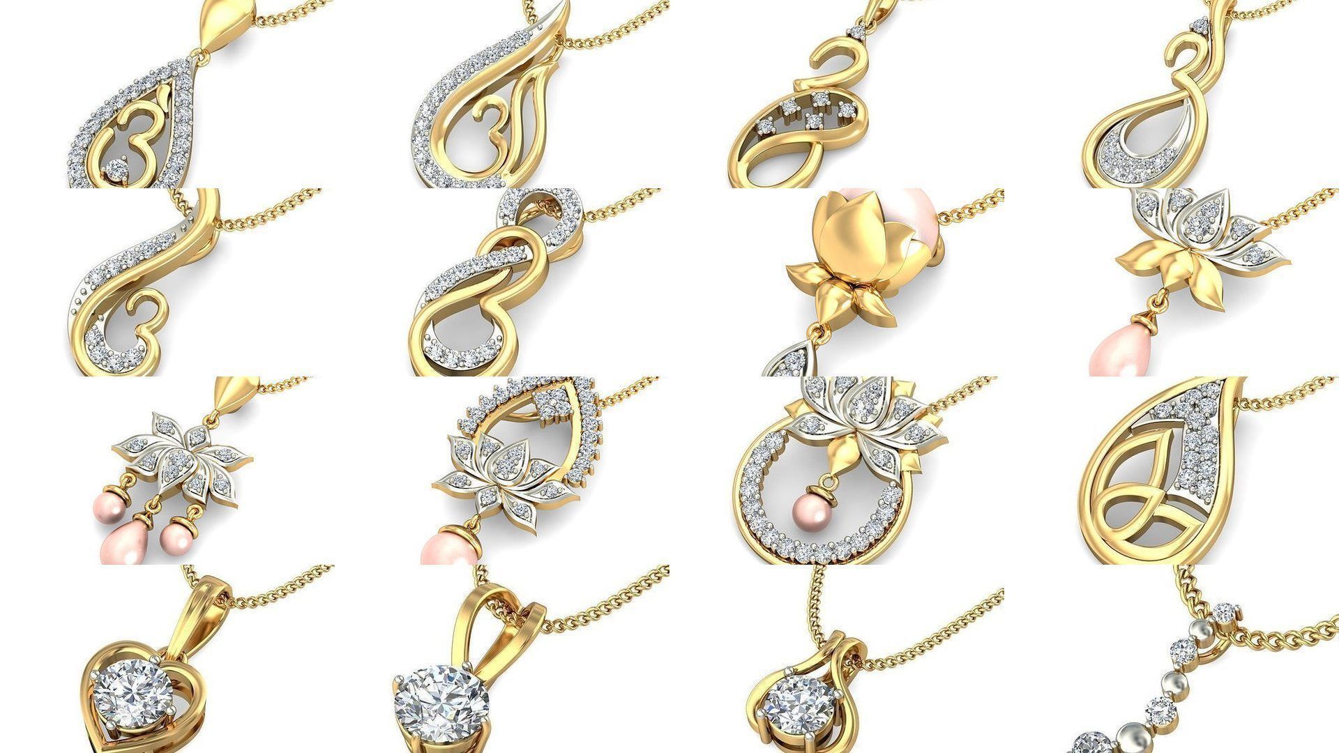 500 Solitaire Women Pendants 3dm STL OBJ FBX  Details Collection _135