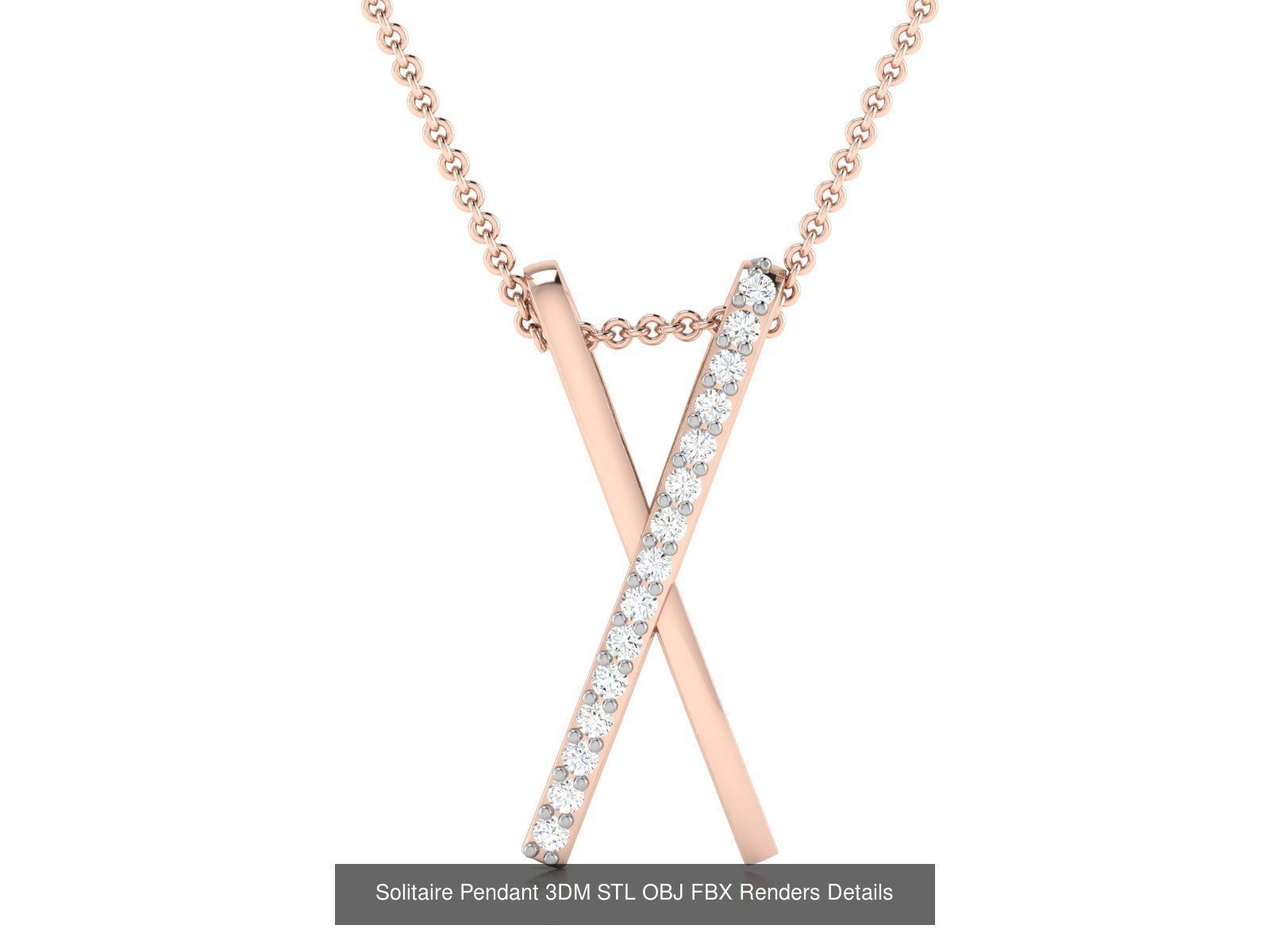 500 Solitaire Women Pendants 3dm STL OBJ FBX  Details Collection _216