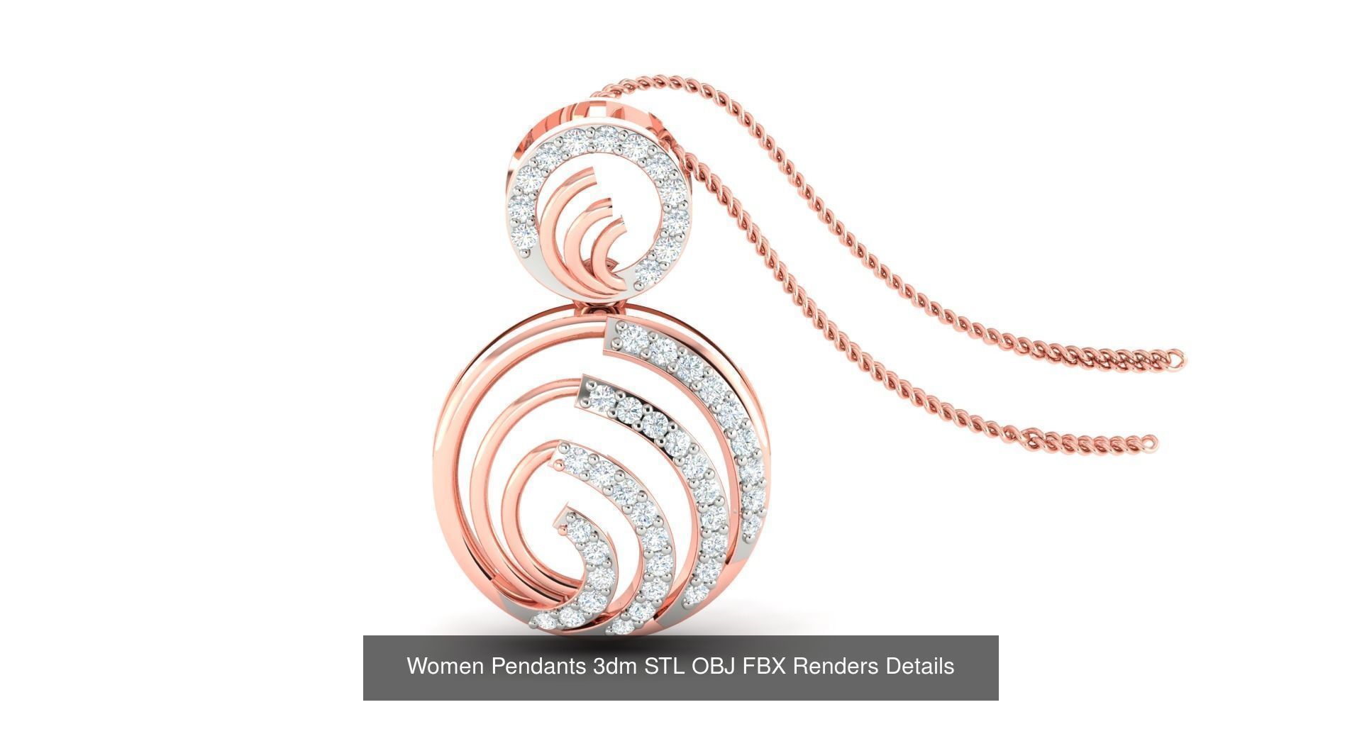 500 Solitaire Women Pendants 3dm STL OBJ FBX  Details Collection _144