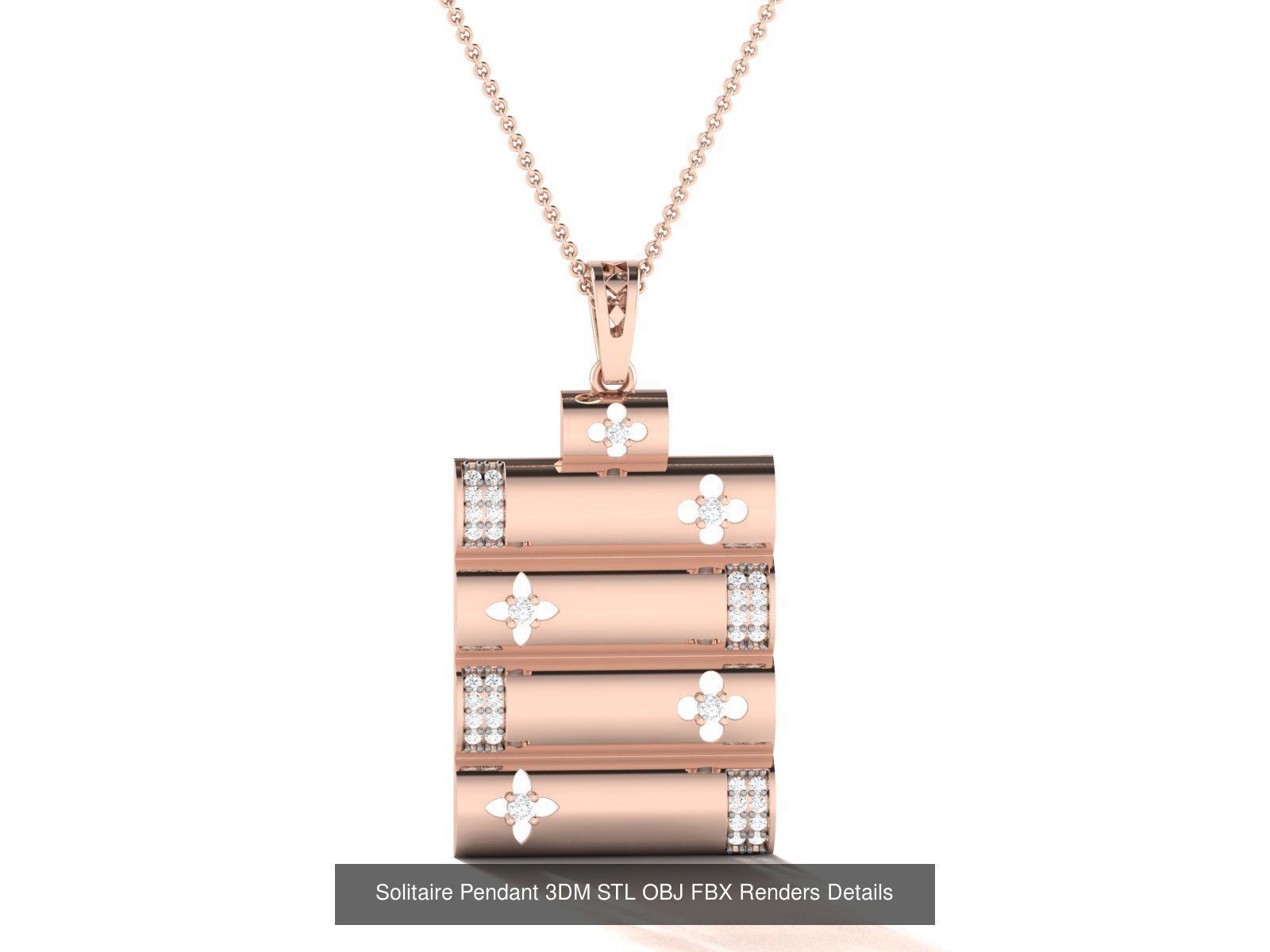 500 Solitaire Women Pendants 3dm STL OBJ FBX  Details Collection _165