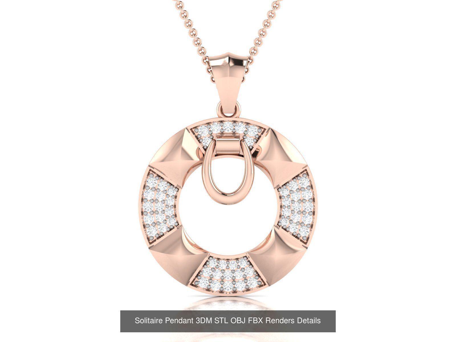 500 Solitaire Women Pendants 3dm STL OBJ FBX  Details Collection _204