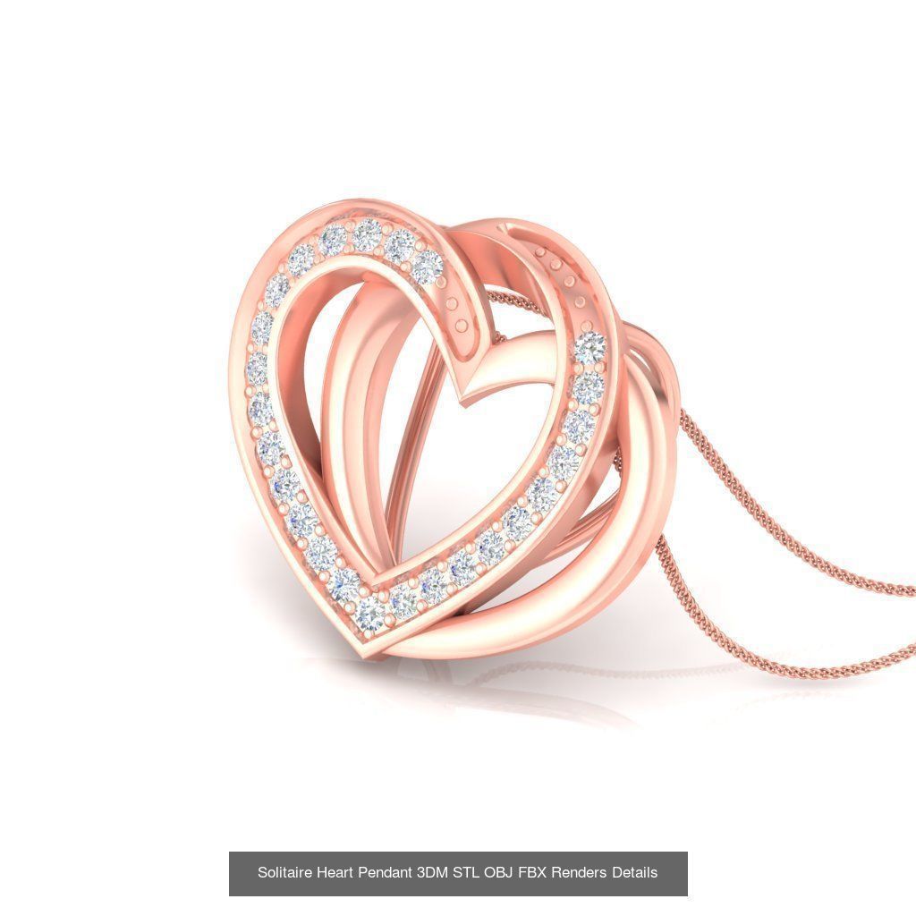 500 Solitaire Women Pendants 3dm STL OBJ FBX  Details Collection _181
