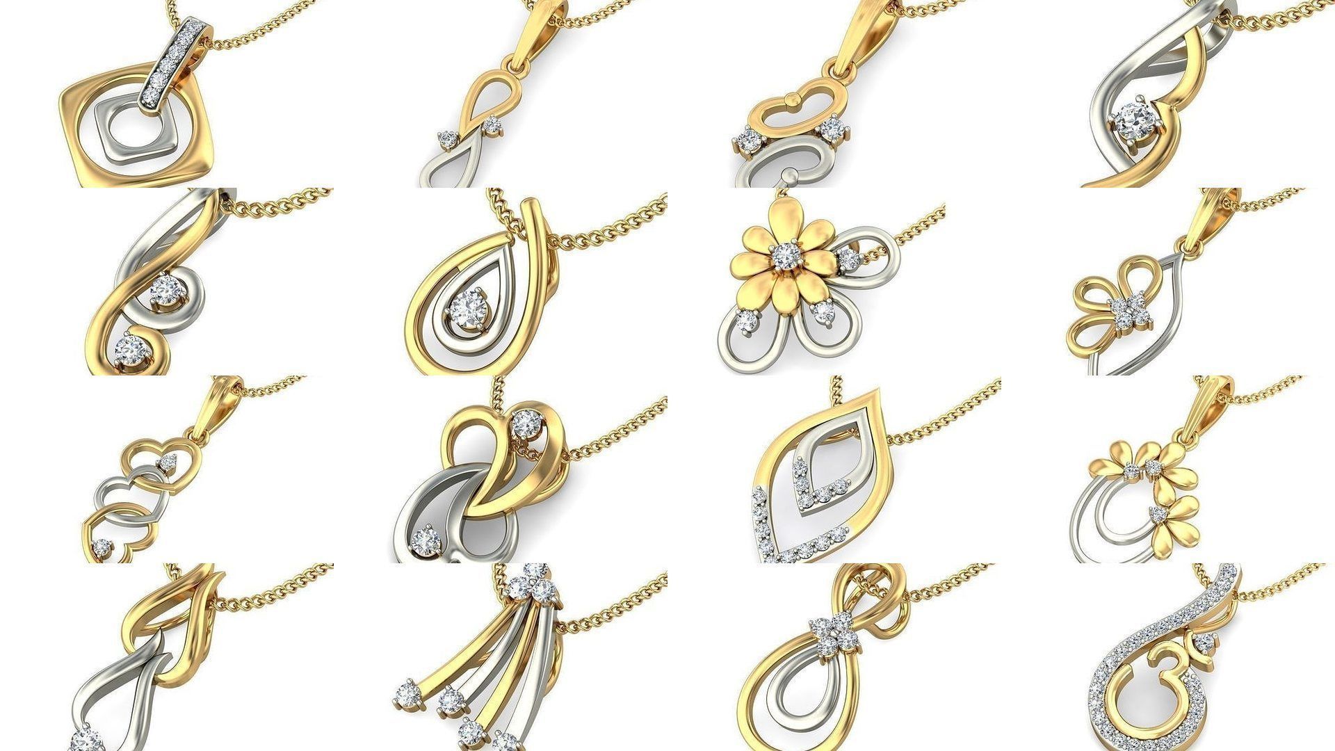 500 Solitaire Women Pendants 3dm STL OBJ FBX  Details Collection _131