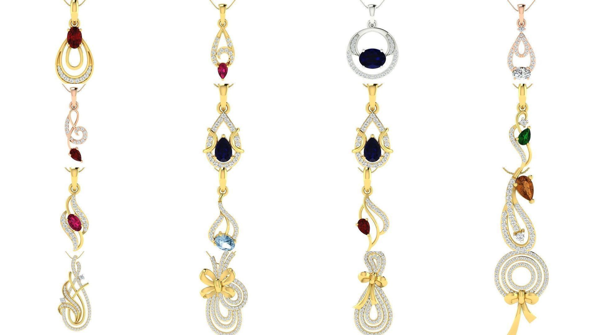 500 Solitaire Women Pendants 3dm STL OBJ FBX  Details Collection _87