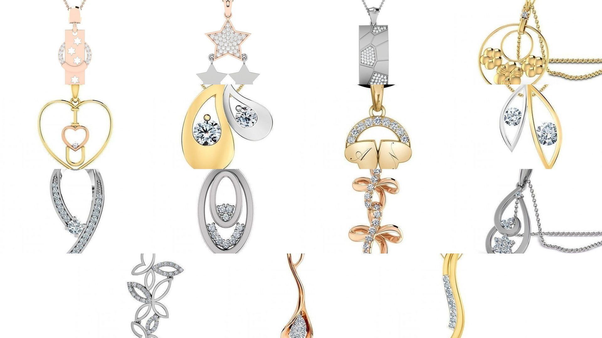 500 Solitaire Women Pendants 3dm STL OBJ FBX  Details Collection _63