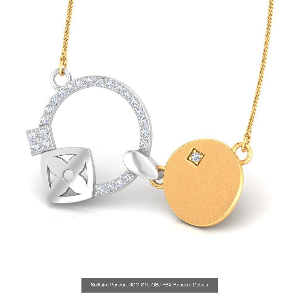 500 Solitaire Women Pendants 3dm STL OBJ FBX  Details Collection _183