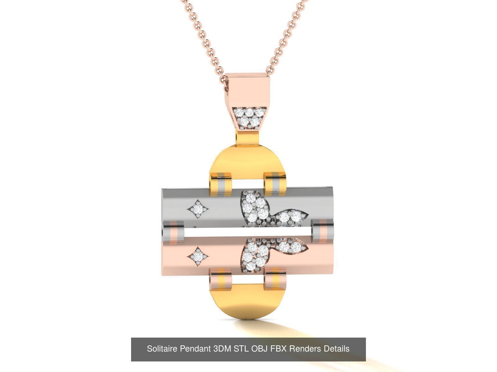 500 Solitaire Women Pendants 3dm STL OBJ FBX  Details Collection _198