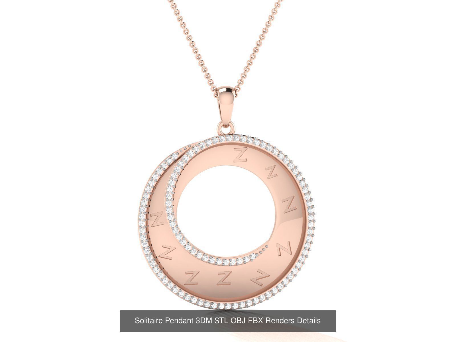 500 Solitaire Women Pendants 3dm STL OBJ FBX  Details Collection _166