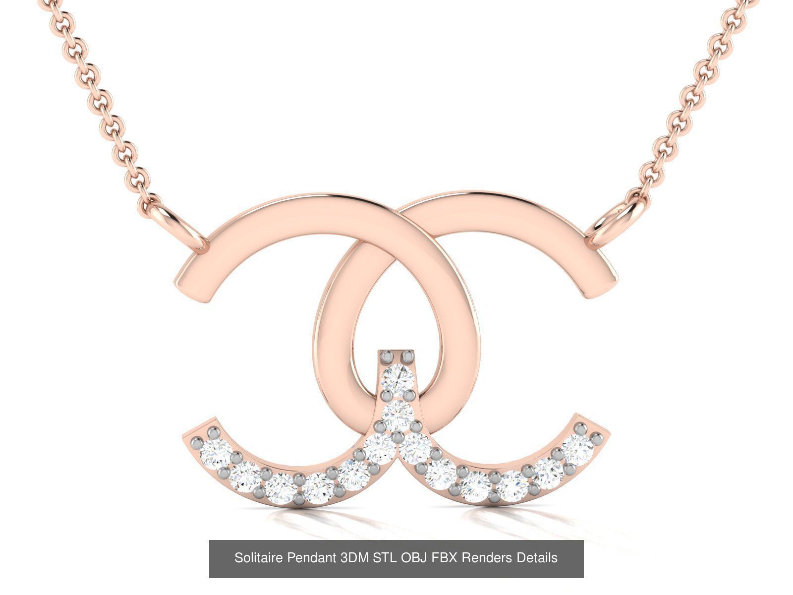 500 Solitaire Women Pendants 3dm STL OBJ FBX  Details Collection _173