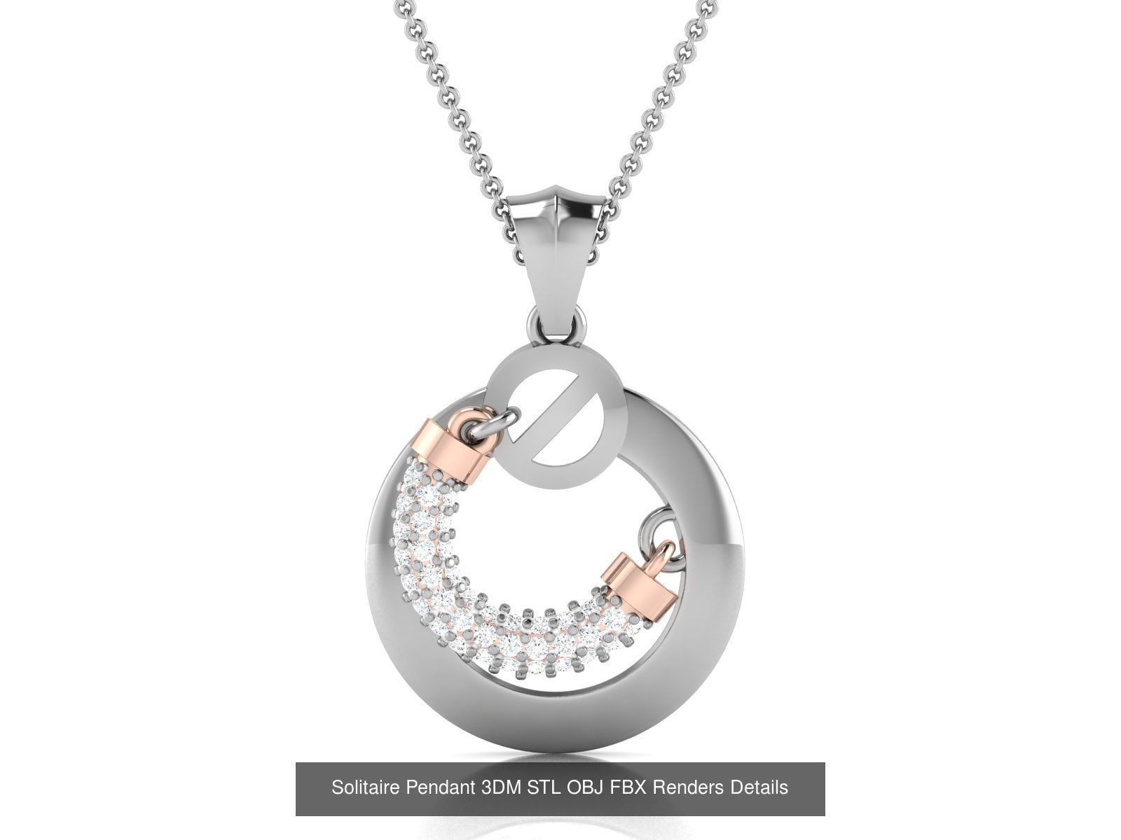 500 Solitaire Women Pendants 3dm STL OBJ FBX  Details Collection _212