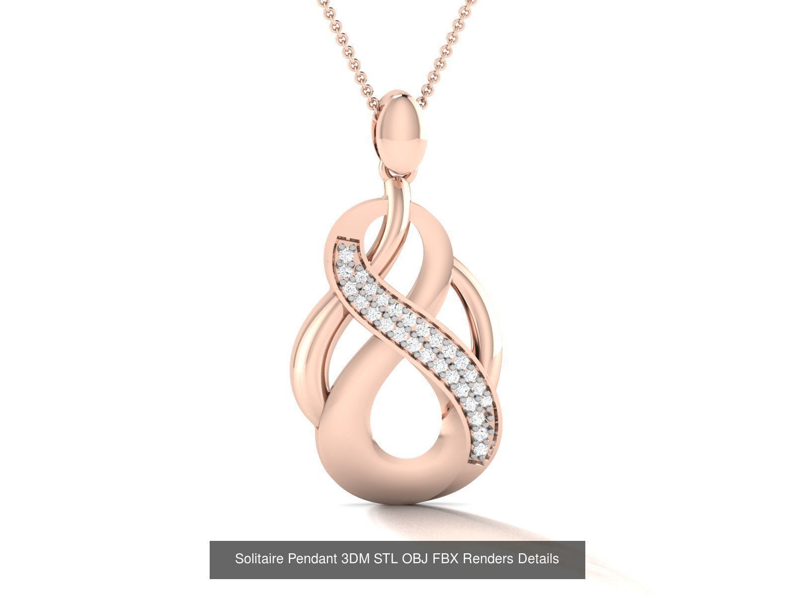 500 Solitaire Women Pendants 3dm STL OBJ FBX  Details Collection _194