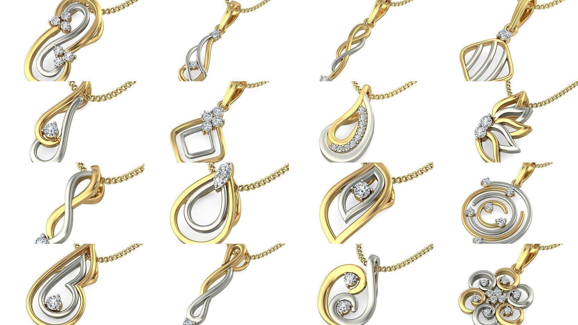 500 Solitaire Women Pendants 3dm STL OBJ FBX  Details Collection _127